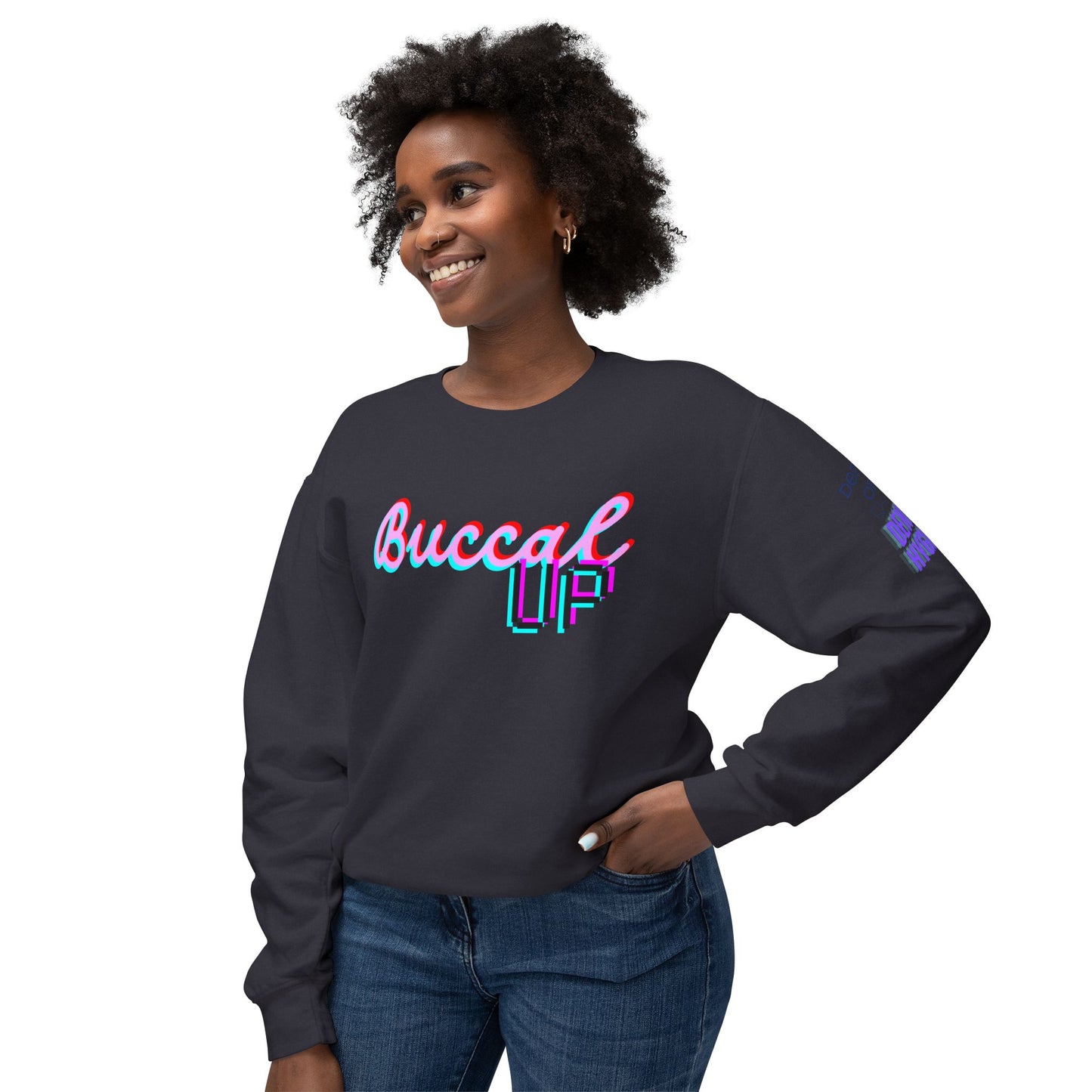 Buccal UP! Unisex Lightweight Crewneck Sweatshirt