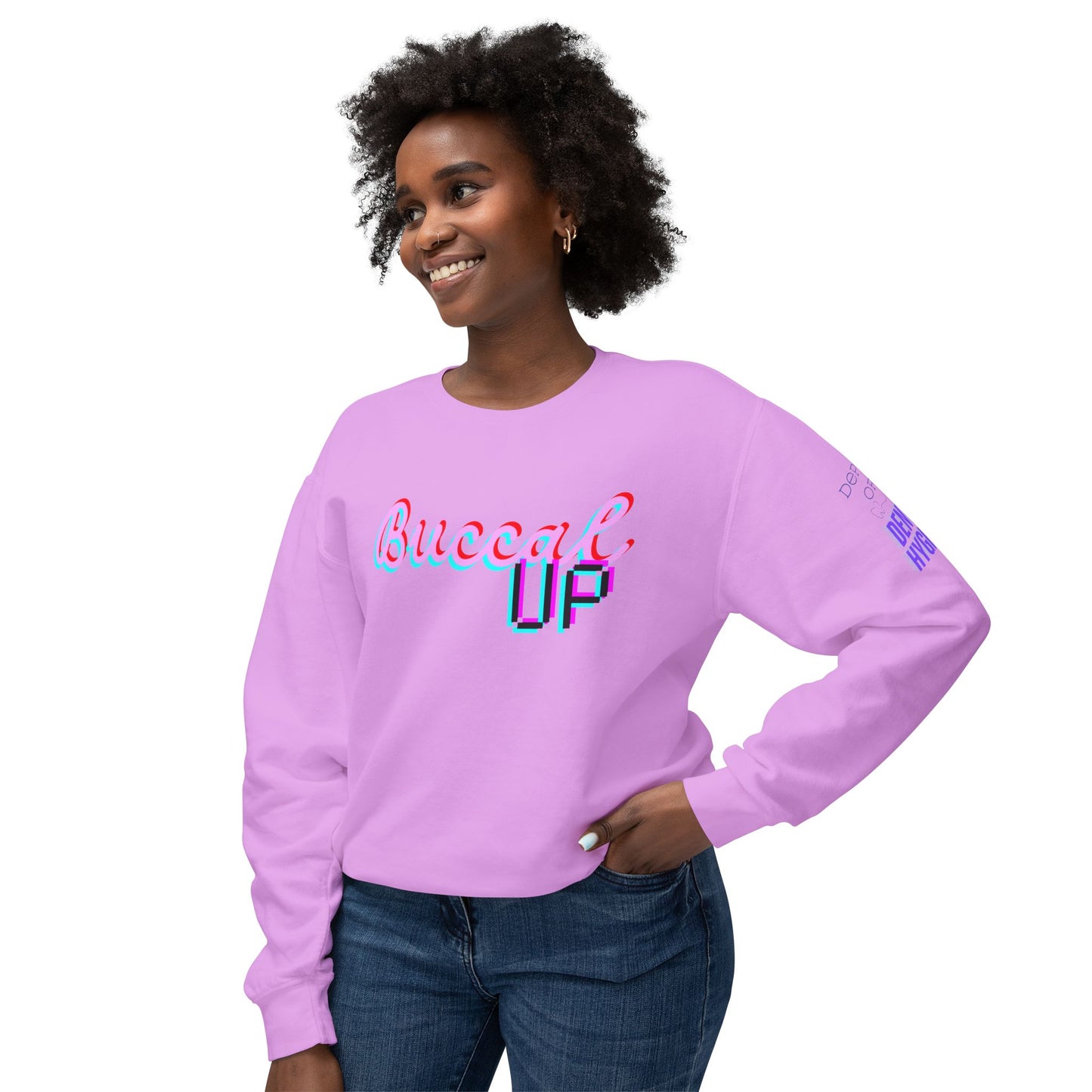 Buccal UP! Unisex Lightweight Crewneck Sweatshirt